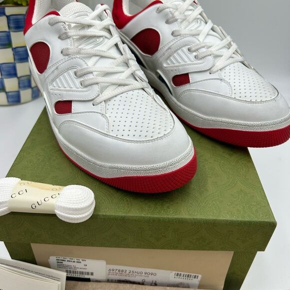 Men’s Gucci demetra leather basket sneakers size 13 made in Italy - Picture 3 of 9